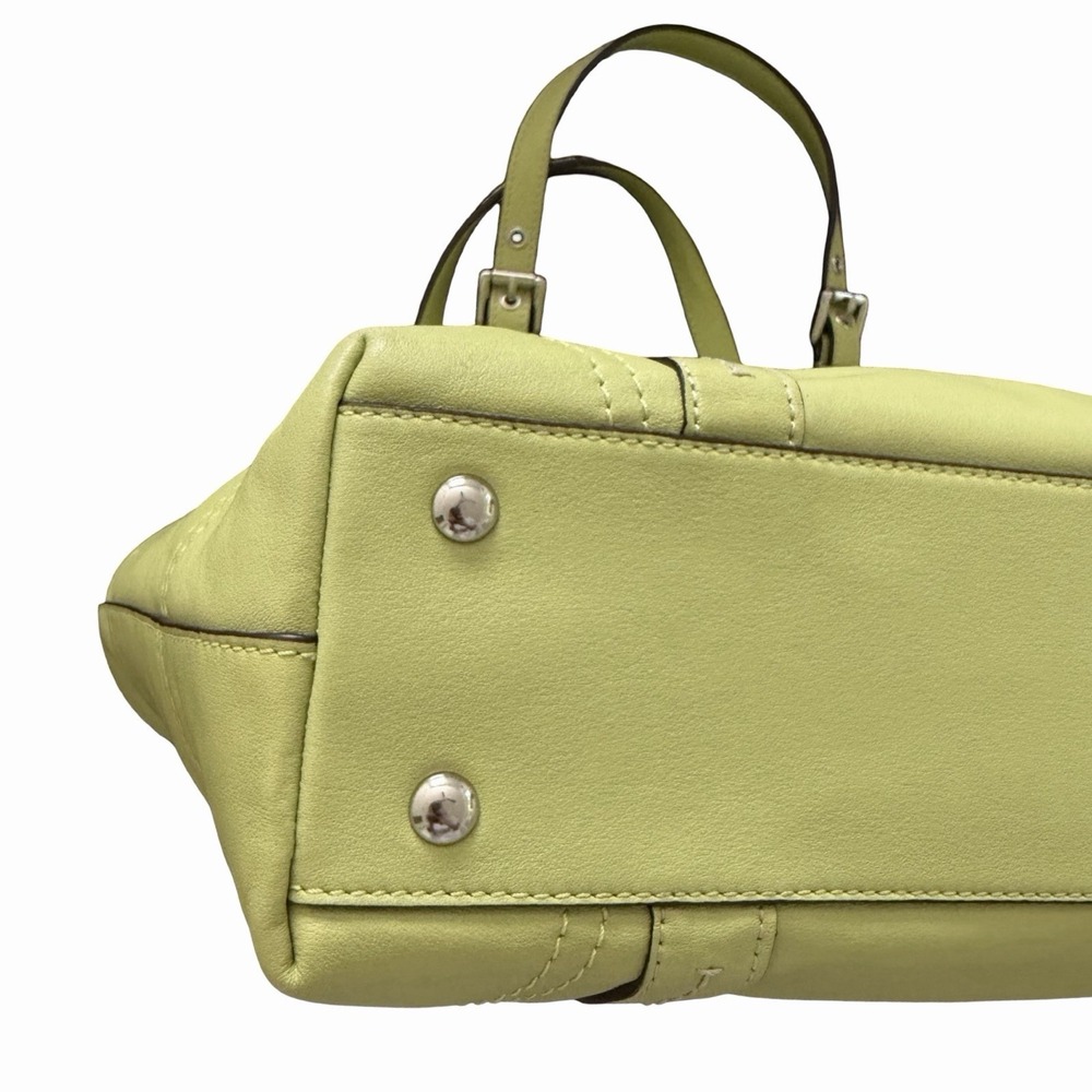 Vintage Coach East West Leather Tote Handbag in Light Green F13098 Classic Y2K - Picture 9 of 16